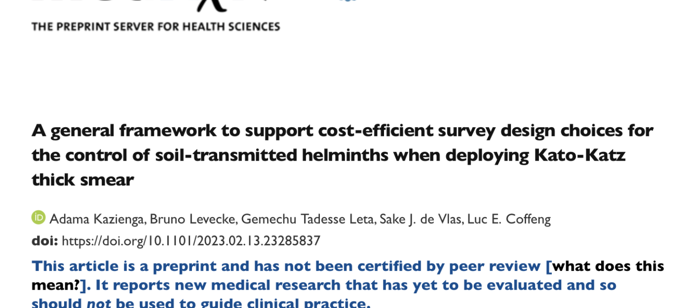 CENTD partners publish preprint on a general framework to support cost-efficient survey design choices for STH control