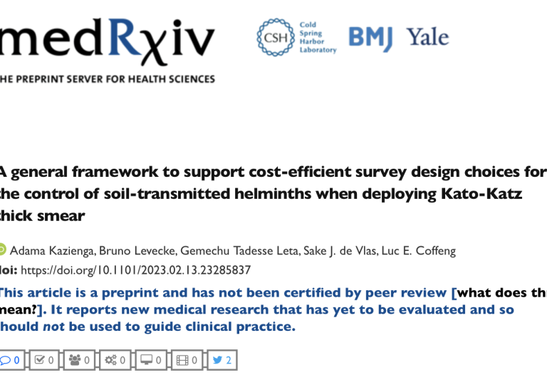 CENTD partners publish preprint on a general framework to support cost-efficient survey design choices for STH control