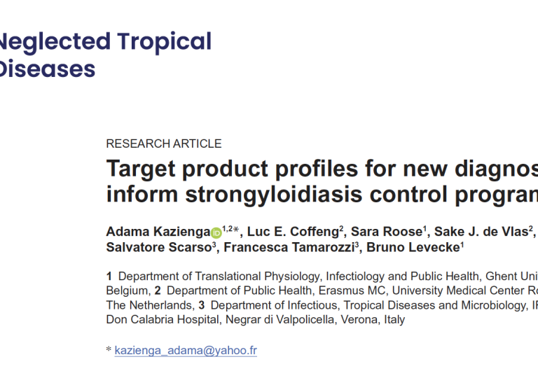 Target product profiles for new diagnostics to inform strongyloidiasis control programs